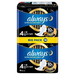 always Ultra Binde Secure Night mit Flügeln BigPack 18 Stk