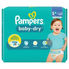 Pampers Baby Dry Gr5+ 12-17kg Junior Plus Sparpack 36 Stk