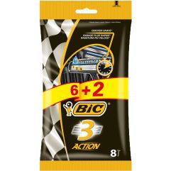 BiC 3 Action 3-Klingenrasierer für Herren 6+2 Stück Btl