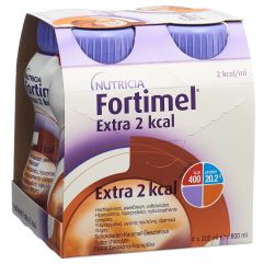 Fortimel Protein 2kcal Schokolade Karamell 4 Fl 200 ml