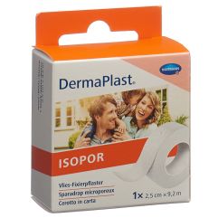 DermaPlast Isopor Fixierpflaster 2.5cmx9.2m Vlies weiss