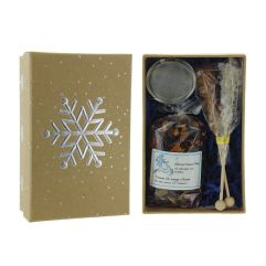 Herboristeria Geschenkbox Snowflake mit Wintertraum-Tee Zucker Sieb x 3Stk