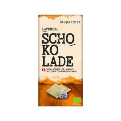 Bio Partner Schokolade weiss mit Lavendel 75 g