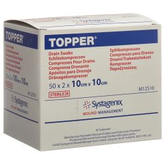 TOPPER compr prédéc 10x10cm stér 50 sach 2 pce