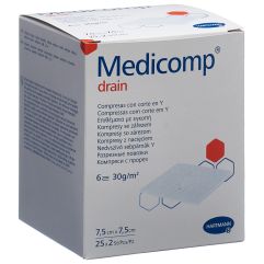 MEDICOMP drain 7.5x7.5 stérile 25 sach 2 pce