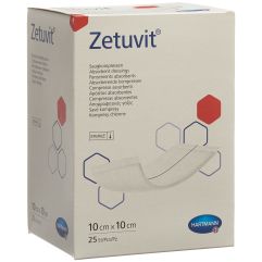 ZETUVIT compresse absorbante 10x10cm stér 25 pce