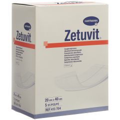 ZETUVIT compresse absorbante 20x40cm stér 5 pce