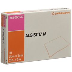 Algisite M Alginat Kompressen 5x5cm 10 Stk