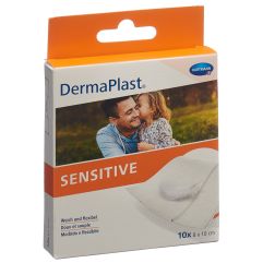 DermaPlast Sensitive Schnellverband 8x10cm weiss 10 Stk