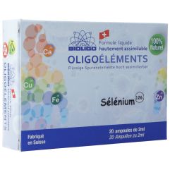 Bioligo Selenium formule liquide ionisée sans alcool 20 Amp 2 ml