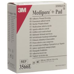 3M MEDIPORE+PAD 10x10cm compresse 5x5.5cm 25 pce