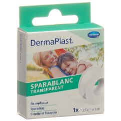 Dermaplast Sparablanc Transparent 1.25cmx5m weiss