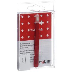 RUBIS Pincette biseautée rouge Inox