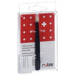 RUBIS Pincette droite noire Inox