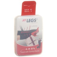JET LEGS travel socks 36-40 black carton 1 paire