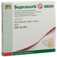 SUPRASORB P pansement mousse 15x15cm n ad 5 pce