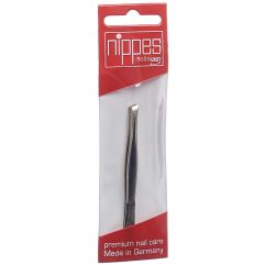 NIPPES Pincette 8cm biseautée nickelé