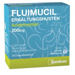 Fluimucil Erkältungshusten Lingual Tabl 200 mg 20 Stk