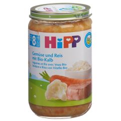 HIPP légumes et riz avec veau 8m bio verre 220 g