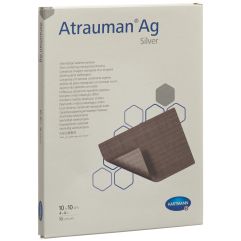 ATRAUMAN Ag compresses 10x10cm stériles 10 pce