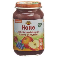 HOLLE pomme et myrtilles bio 190 g