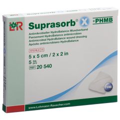 SUPRASORB X+PHMB pansement HydroBal 5x5cm 5 pce