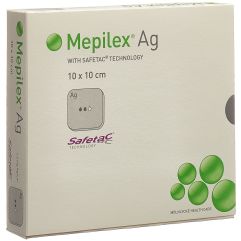 Mepilex Ag Schaumverband Safetac 10x10cm Silicone 5 Stk