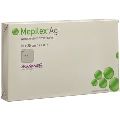 MEPILEX Ag pans hydrocel Safetac 10x20cm sil 5 pce