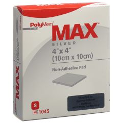 PolyMem MAX Silver Superabsorber 10x10cm 8 Stk