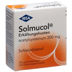 Solmucol 200 Erkältungshusten 20 Lutschtabletten mit Zitronengeschmack