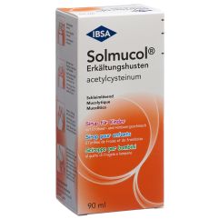 Solmucol Erkältungshusten 90 ml Sirup für Kinder mit Erdbeergeschmack