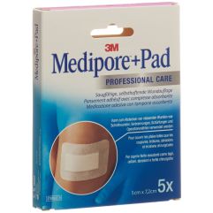 3M Medipore+Pad 5x7.2cm Wundkissen 2.8x3.8cm 5 Stk