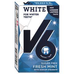 V6 White Kaugummi Freshmint Box