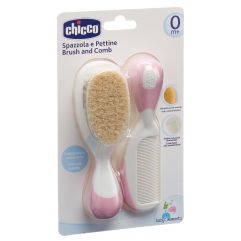 Chicco Kamm und Bürste Naturborsten pink 0m+