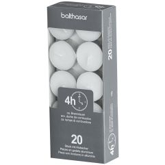 BALTHASAR bougies rechaud av alu blanc 4h 20 pce