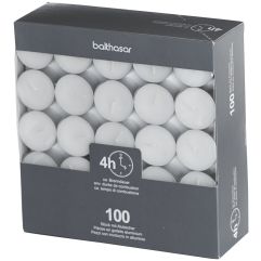 BALTHASAR bougies rechaud av alu blanc 4h 100 pce