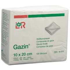 GAZIN compresses gaze 10x20cm 12p/17f s RX 100 pce