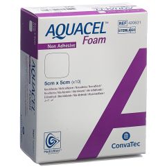 AQUACEL FOAM non-adhésif 5x5cm 10 pce