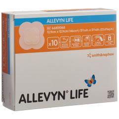 ALLEVYN LIFE pans plaie silic 12.9x12.9cm 10 pce