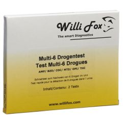 Willi Fox Multidrogentest 6 Drogen Urin 2 Stück