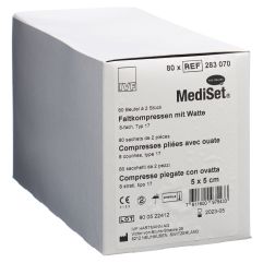 Mediset IVF Faltkompressen aus Watte 5x5cm 8 fach steril 80 x 2 Stk