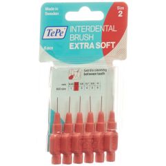 TePe Interdental Brush 0.50mm x-soft rot Blist 6 Stk