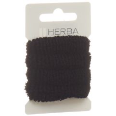 HERBA élastique cheveux 4cm frottée noir 4 pce