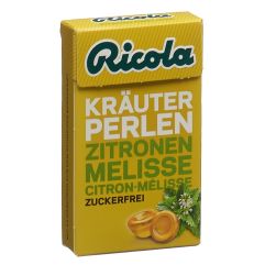 Ricola Kräuter Perlen Zitronenm Bonbon ohne Zucker Box 25 g