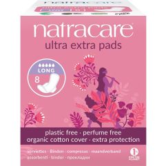 Natracare Damenbinden mit Flügel ultra extra lang 8 Stk