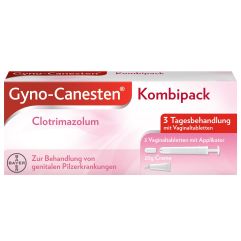 Gyno-Canesten Kombipack 3 Vaginaltabletten mit Applikator und 20 g Creme