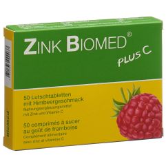 ZINK BIOMED plus C cpr sucer framboise 50 pce