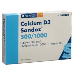 CALCIUM D3 Sandoz cpr croquer 500/1000 120 pce