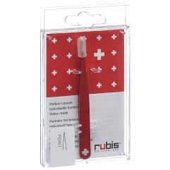 RUBIS Pincette croix suisse pointue rouge Inox