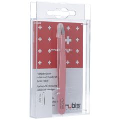 RUBIS Pincette biseautée rose Inox